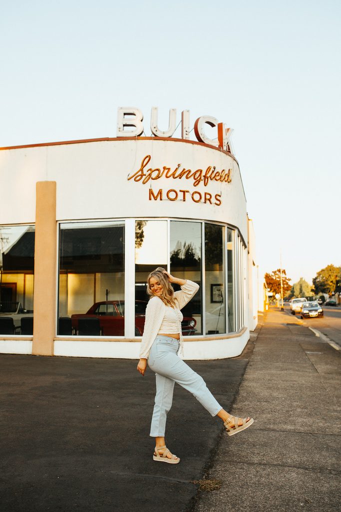 fun urban senior photos in springfield, oregon