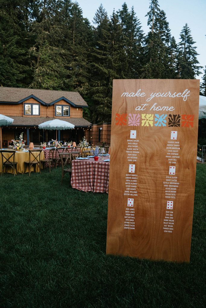 seating chart for wedding reception at mount tom house