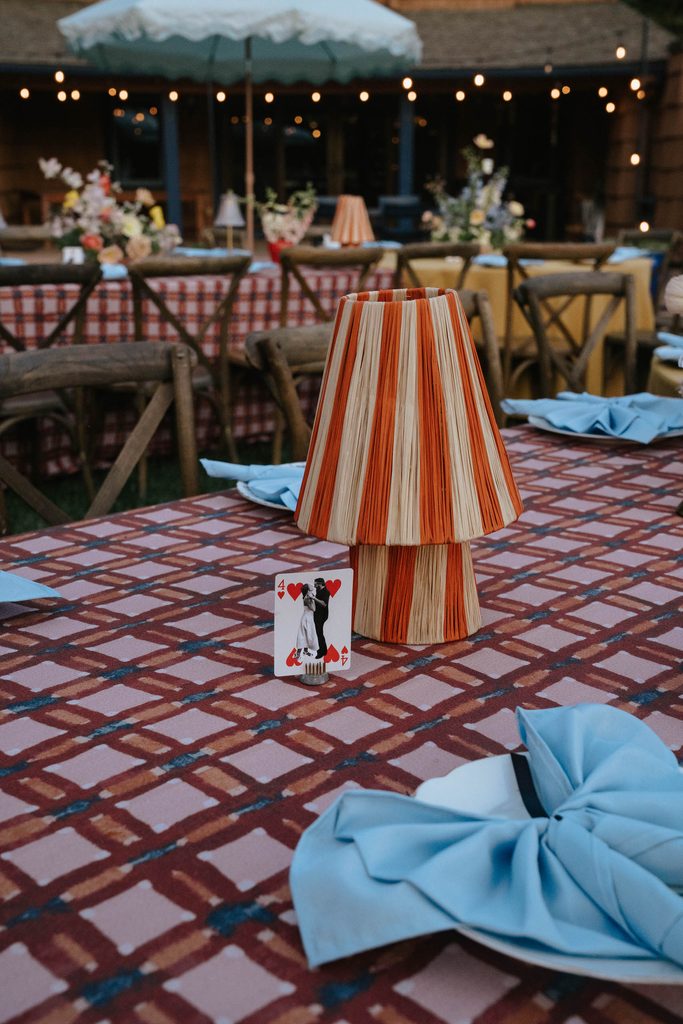 lamp and table number for ceremony decor